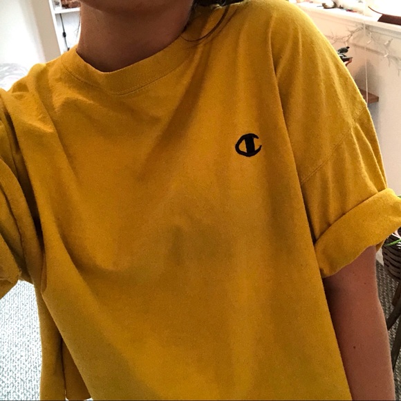 yellow champion crop top